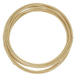 Wire, Artistic Wire® Braid™, brass-finished copper, 1.6mm braided round, 14 gauge. Sold per pkg of 5 feet.