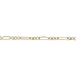 Chain 1pkg1 14Kt gold-filled figaro, 2mm round, 5 foot unfinished