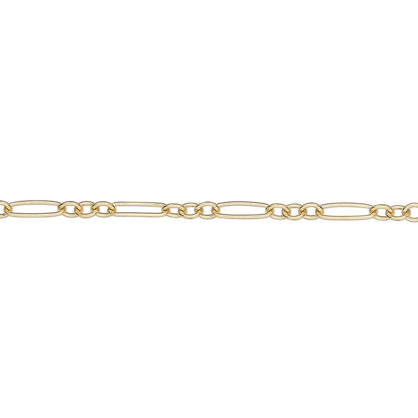 Chain 1pkg1 14Kt gold-filled figaro, 2mm round, 5 foot unfinished image number 0