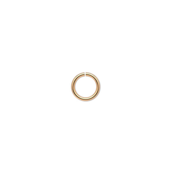 Jump ring, 14Kt gold-filled, 7.5mm round, 5.2mm inside diameter, 18 gauge. Sold per pkg of 20. image number 0