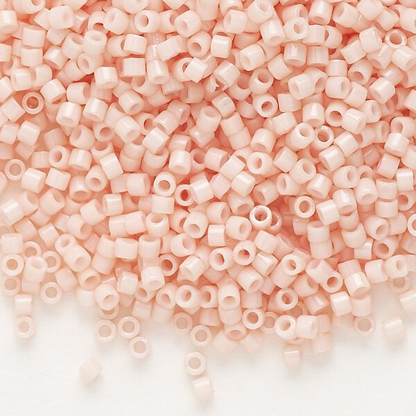 Seed bead, Delica®, glass, pkg/7.5g, #11 round, opaque glass enamel light salmon (DB-1493). image number 0