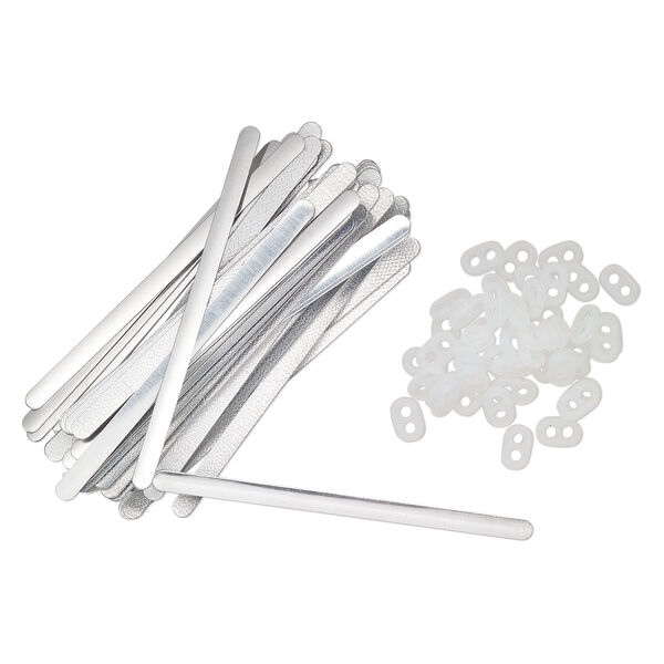 Mask components, rubber and aluminum, clear, 10x6mm-11x7mm 2-hole oval and 3-1/2 inch wire guard. Sold per pkg of 100. image number 0