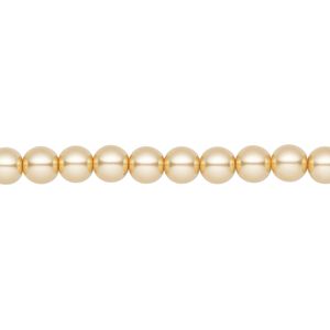 Pearl 50pk gold, Preciosa Czech crystal 5mm round