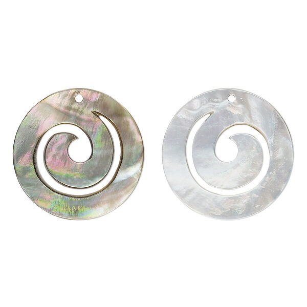 Focal, black lip shell (natural), 30mm spiral. Sold individually. image number 0