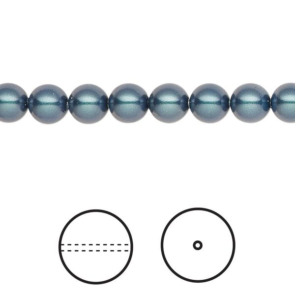 Pearl 50pk iridescent Tahitian look, Crystal Passions® 6mm round 5810 image number 0