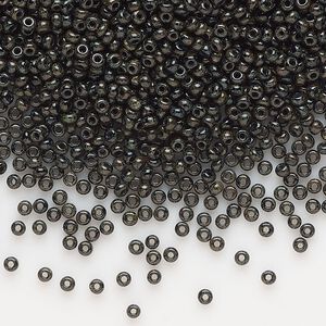 Seed bead, Preciosa Ornela, glass, opaque grey travertine, #11 rocaille. Sold per 50-gram pkg.