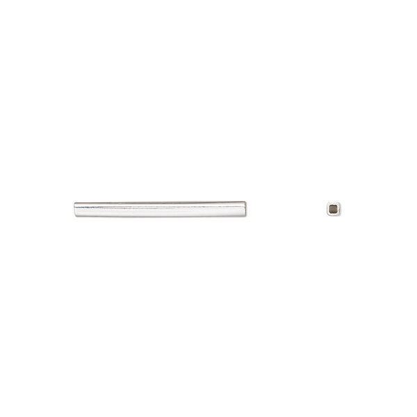 Bead, sterling silver, 18x1.5mm square tube. Sold individually. image number 0