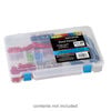 Organizer box, The Beadery®, 1pkg1, plastic, clear / blue, 10-7/8 x 7-1/4 x 1-1/2 inches with 5 to 20 adjustable compartments (2185). image number 0