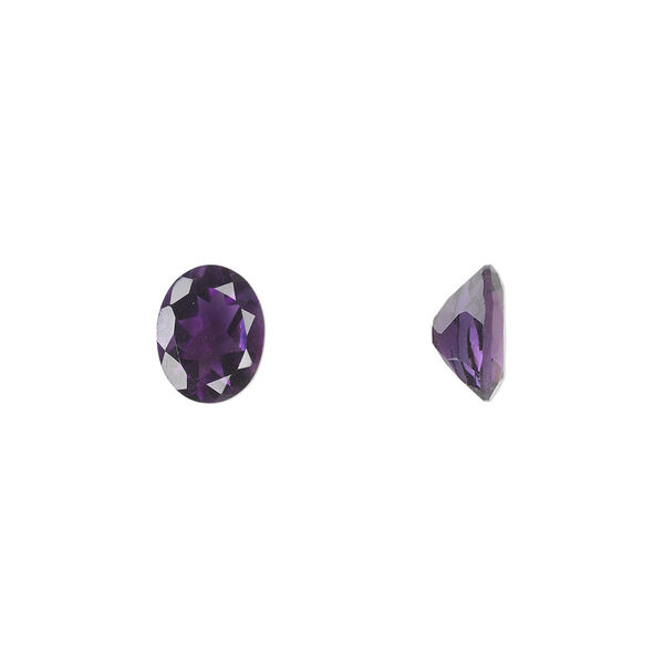 Gem, amethyst (natural), light to medium, 9x7mm faceted oval, A grade, Mohs hardness 7. Sold individually. image number 0