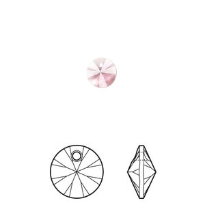 Drop 12pk rose, Crystal Passions® 6mm pendant mini disk 6428