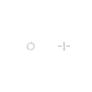 Jump ring, sterling silver, 4mm round square wire, 2.7mm inside diameter, 22 gauge. Sold per pkg of 50.