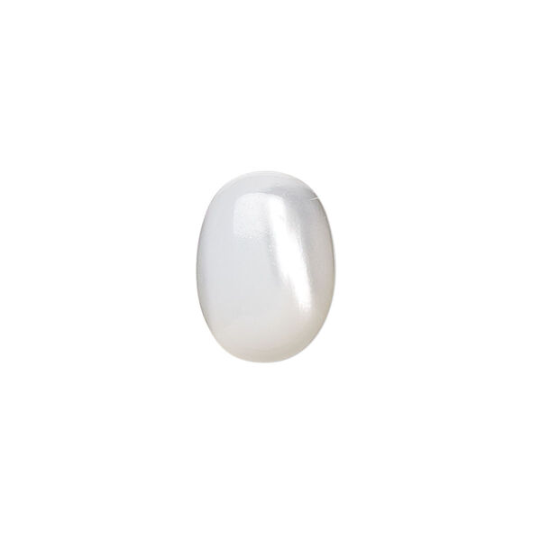 Cabochon, trochus shell (natural), 8x6mm calibrated oval, Mohs hardness 3-1/2. Sold per pkg of 4. image number 0