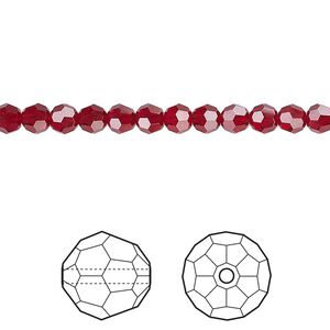 Bead 12pk Siam, Crystal Passions® 4mm round 5000