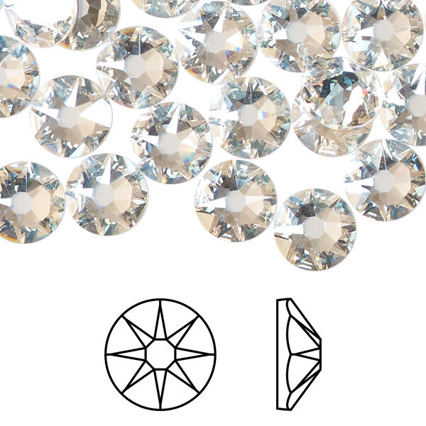 Flat back 144pk crystal moonlight foil back, Swarovski® 8.412-8.672mm rose round SS40 2088 image number 0