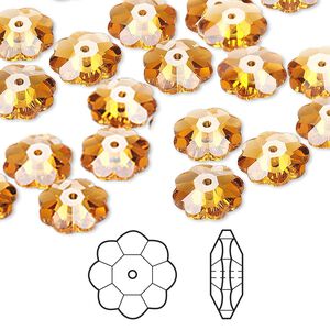 Margarita flower 12pk topaz, Crystal Passions® 10x3.5mm 3700