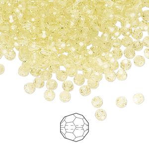 Bead 144pk jonquil, Preciosa Czech crystal 3mm round
