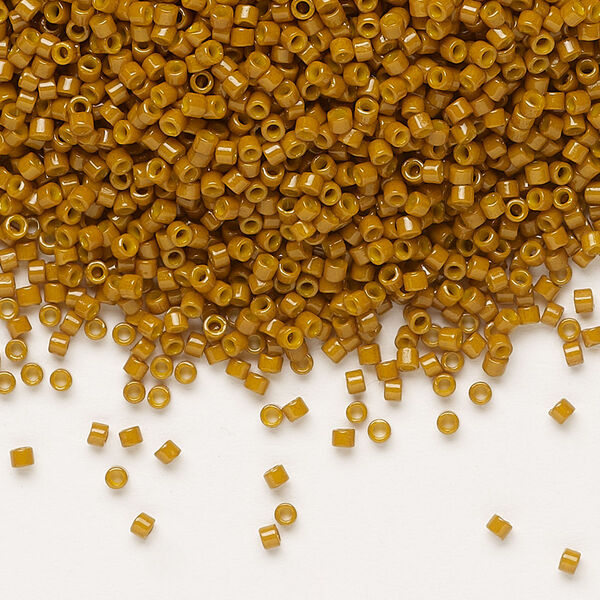 Seed bead, Delica®, glass, pkg/50g, #11 round, Duracoat® opaque outside dyed toast (DB-2110). image number 0