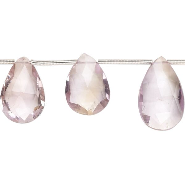 Ametrine 1pkg13, hand-cut top-drilled faceted puffed teardrop bead 14x10mm-19x12mm image number 0