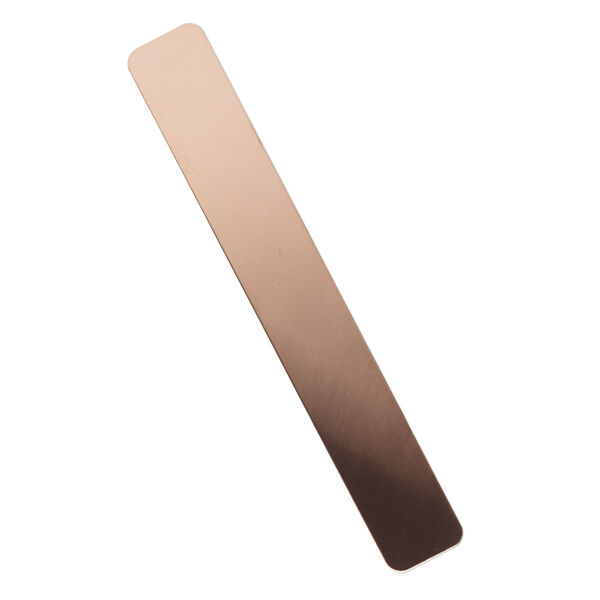 Sheet, copper, half-hard, 7x1-inch rectangle with rounded corners, 18 gauge. Sold individually. image number 0