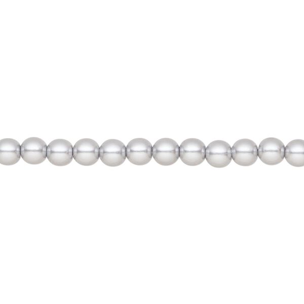 Pearl 50pk light grey, Preciosa Czech crystal 4mm round image number 0