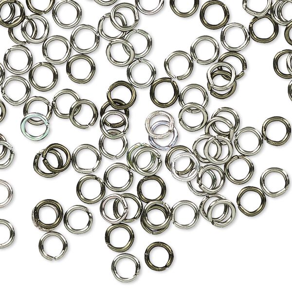 Jump ring, anodized aluminum, gunmetal, 4.5mm round, 2.9mm inside diameter, 20 gauge. Sold per pkg of 100. image number 0