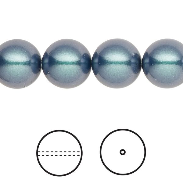 Pearl 100pk iridescent Tahitian look, Swarovski® 12mm round 5810 image number 0