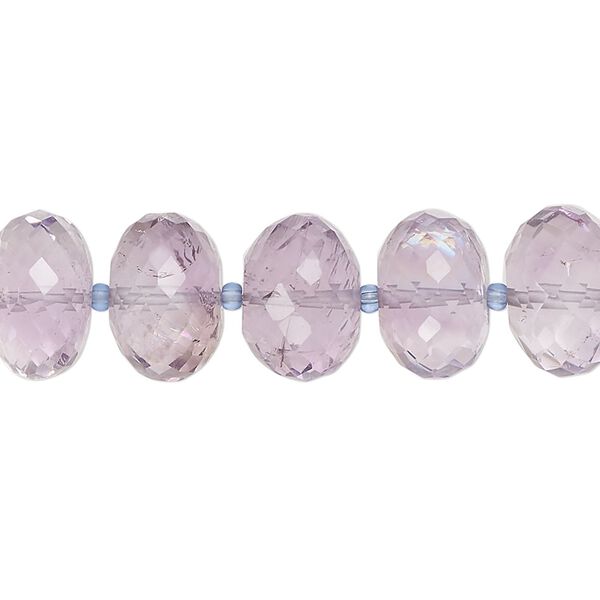 Amethyst 1pkg1, hand-cut micro-faceted rondelle bead natural 8 inch 11x7mm-15x9mm image number 0