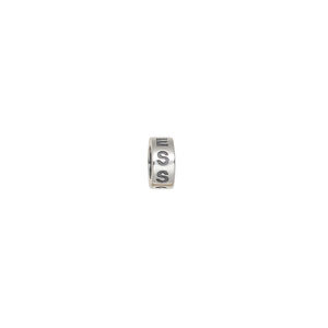 Bead 1pkg1, antiqued sterling silver, 7x3mm rondelle with "SELFLESS".