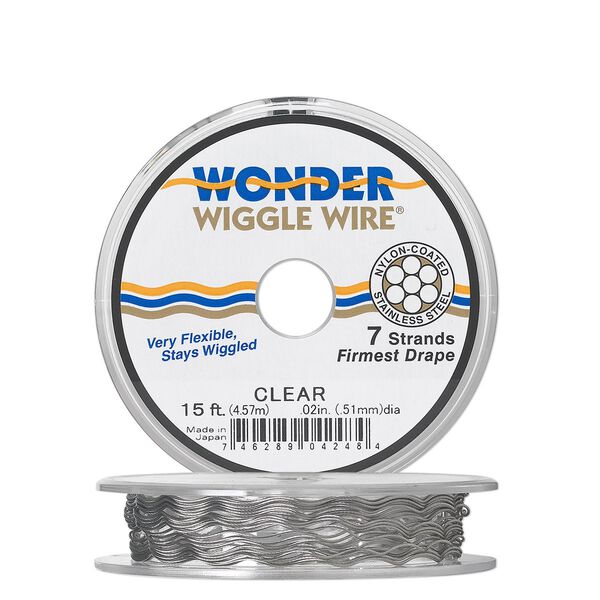Wonder Wiggle Wire®, clear, .02-inch diameter. Sold per pkg of ten 20-inch strands. image number 0