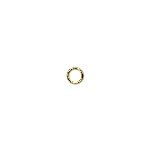 Jump ring, brass, 5mm round, 3.4mm inside diameter, 20 gauge. Sold per pkg of 100. image number 0