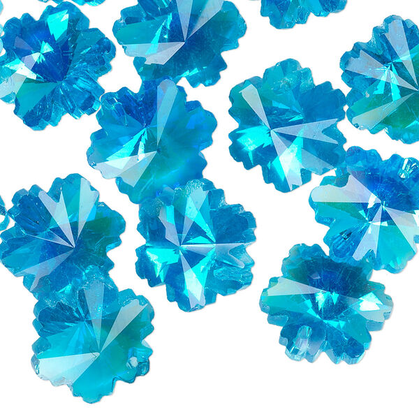 Drop 16pk light blue AB, Celestial Crystal® 14x13mm snowflake image number 0
