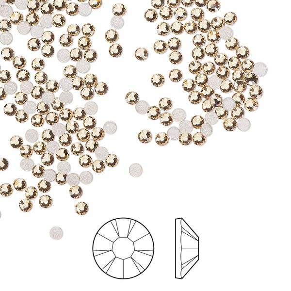 Flat back 1440pk light Colorado topaz foil back, Preciosa MAXIMA Czech crystal hotfix rhinestone 1.9-2.1mm chaton rose round SS6 image number 0