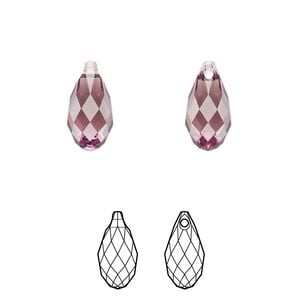 Briolette 144pk iris, Swarovski® 13x6.5mm pendant drop 6010