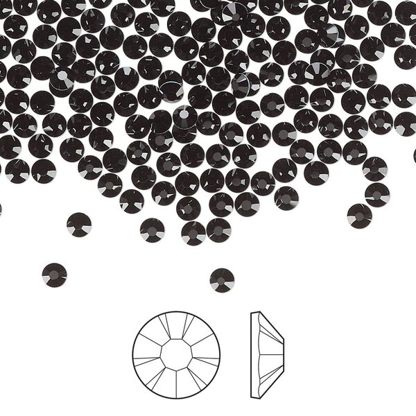 Flat back 144pk jet foil back, Preciosa MAXIMA Czech crystal rhinestone 2.5-2.7mm chaton rose round SS9 image number 0