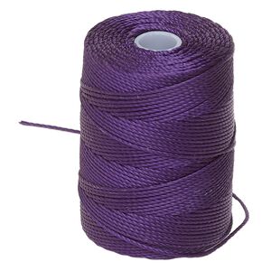 Thread, C-Lon®, nylon, purple, 0.5mm diameter. Sold per 92-yard spool.