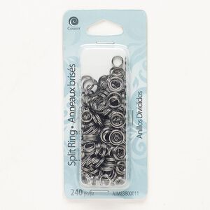 Split ring mix, steel, pkg/240, gunmetal finish, 6mm and 8mm round.