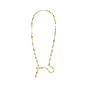 Ear wire kidney 1pkg2 sterling silver, 31mm diamond-cut / open loop, 21 gauge gold-finished 1 pair