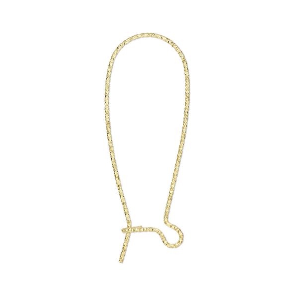 Ear wire kidney 1pkg2 sterling silver, 31mm diamond-cut / open loop, 21 gauge gold-finished 1 pair image number 0
