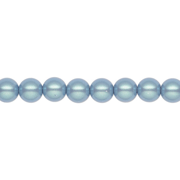 Pearl 25pk pearlescent blue, Preciosa Czech crystal 6mm round image number 0