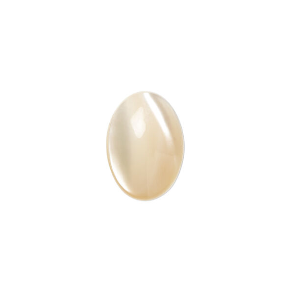 Cabochon, mother-of-pearl shell (natural), 14x10mm calibrated oval, Mohs hardness 3-1/2. Sold per pkg of 2. image number 0