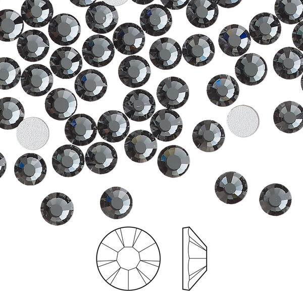 Flat back 144pk light graphite foil back, Preciosa VIVA 12® Czech crystal rhinestone 4.6-4.8mm chaton rose round SS20 image number 0