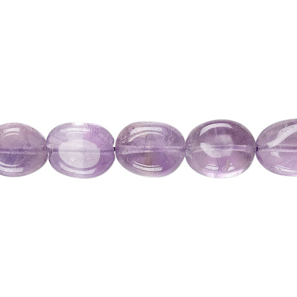 Bead, amethyst (natural), 10x8mm-14x10mm hand-cut puffed oval, C grade, Mohs hardness 7. Sold per 13-inch strand. image number 0