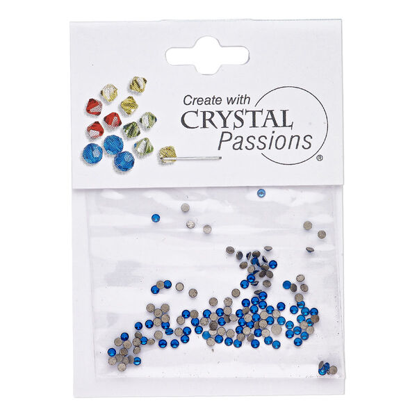 Flat back 144pk Capri blue foil back, Crystal Passions® 1.7-1.9mm rose round SS5 2058 image number 0