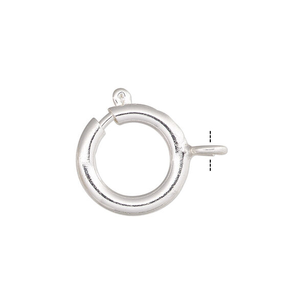 Clasp, springring, silver-plated brass, 14mm. Sold per pkg of 10. image number 0