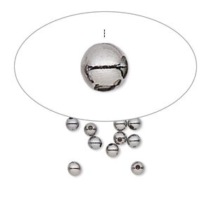 Bead end, gunmetal-plated brass, 3mm half-drilled round. Sold per pkg of 10.