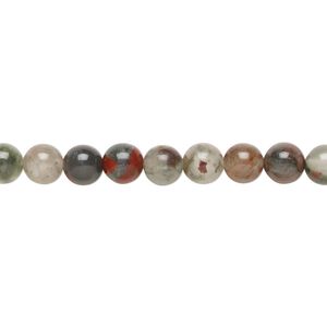 African bloodstone 1pkg1, round bead natural 15.5-16 inch 6mm