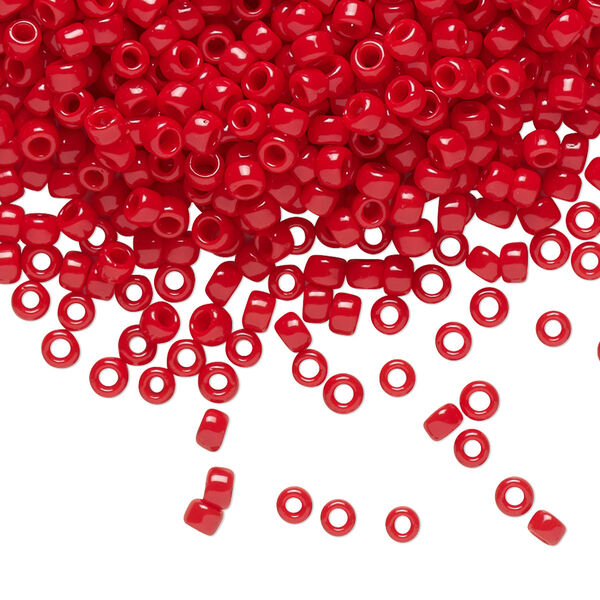Seed bead, TOHO BEADS®, glass, pkg/50g, #8 round, opaque pepper red (TR-08-45). image number 0