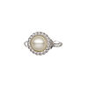 Clasp tab 1pkg1 rhodium-plated pewter (tin alloy), 11.5mm round, acrylic 1-strand image number 0