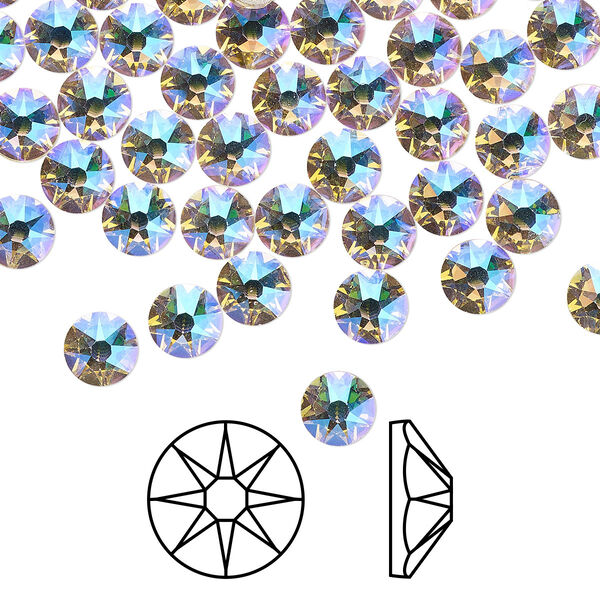 Flat back 144pk silk shimmer foil back, Crystal Passions® 4.6-4.8mm rose round SS20 2088 image number 0