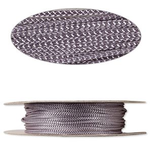 Cord, nylon, grey, 2mm round. Sold per 100-foot spool.